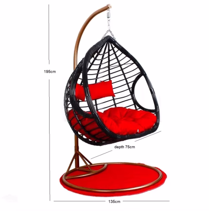 New Luxury Furniture Double Seats Egg Rattan Garden Chairs