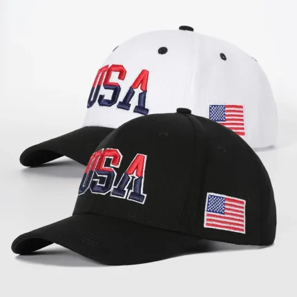 2PCS USA Embroidery Baseball Cap For Men Hip Hop Fashion Cap For Women Outdoor Sport Sun Visor Snapback Cap