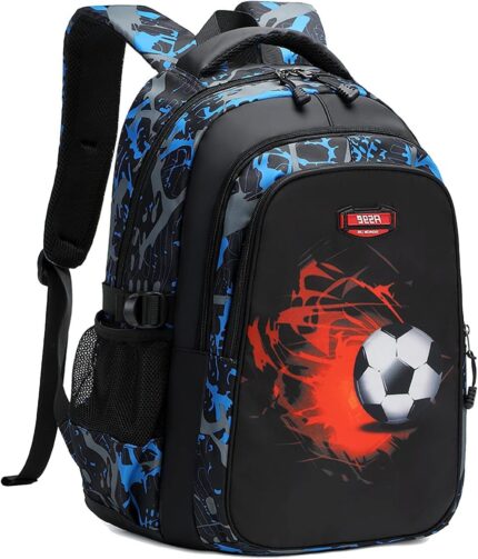 School Boys Backpacks for Kids Camo Bookbag for Middle School Bags Waterproof Travel Back Pack (Blue)
