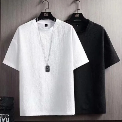 2 PCS New casual summer half sleeve loose fashion t-shirt with short sleeves and high quality polyester T-shirt