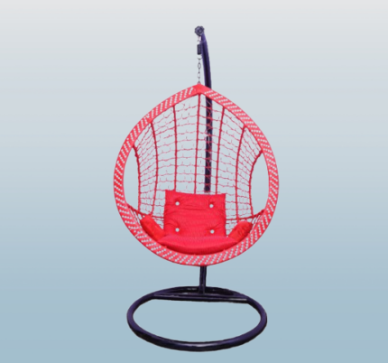 New Single Hanging Swing Chair Jhoola with Stand, Cushion Set - / MUGHAL STAR STEEL FURNITURE