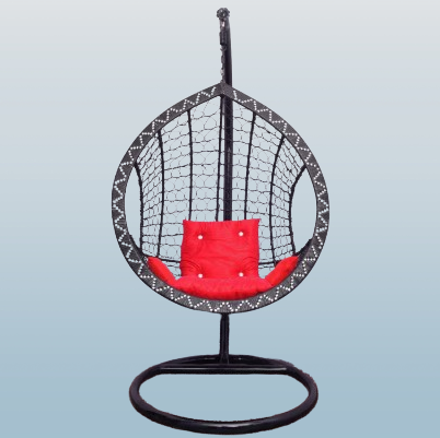 Single Hanging Swing Chair Jhoola with Stand, Cushion Set - / MUGHAL STAR STEEL FURNITURE