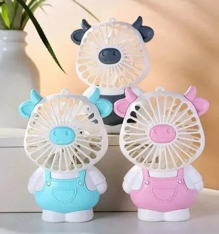 Kawaii Sanrio Hello Kitty Handheld Fan Anime Figure Mini with Night Light Charging Mute Student Strong Wind Portable New Style