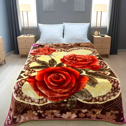 New Super Soft 2ply 2side Mink Style Brown Color Embossed Queen Size Blanket, Warm And Heavy, Best For All Season, No Fading, No Shrink, Washing Washable. Size:75x87inch Weight:6.5lbs