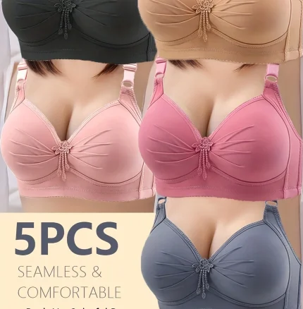 5pcs Elegant Seamless Push Up Bras For Women
