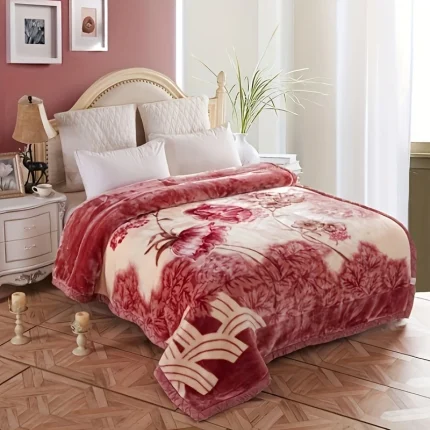 [Elegant Sand] Soft & Cozy 1pc Vintage Floral Red Bean Sand | Machine Washable, Elegant Floral Pattern, Perfect for Sophisticated Bedroom Styling, All-Season Bedroom Decor