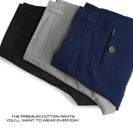 Navy Blue Cotton Pant - Smart Fit