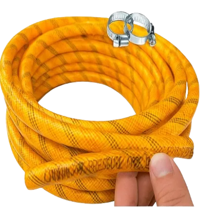 Premium High Pressure LPG Gas Pipe – Best Quality PVC Pressure Air & Natural Gas Pipe, LPG Cylinder Pipe, SUI Gas Pipe with Free 2pcs Hose Clips – Durable, Leak-Proof & Heat Resistant. 10 Feet