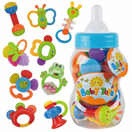 Baby Rattle Toy Set - Infant Toys for Early Development, with Grab, Shake, and Teether Features, Musical Toys, Newborn Birthday and Baby Shower Gifts for Boys and Girls, Ideal for Easter Celebrations
