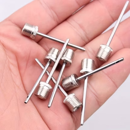 6 Pice Heavy-Duty Stainless Steel Ball Pump Needle - Inflation Tool with Detachable Valve & Grip for Basketball,, Volleyball, Air Sole