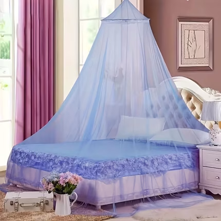 An Elegant Dome Mosquito Net with an Iron Frame - Available in Three Colors,