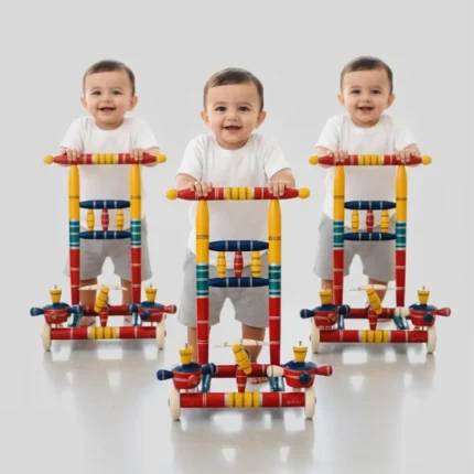 Wooden Baby Walker for Toddlers, Standing Push Walker for First Steps