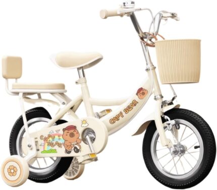 ride on car Kids Bike  Years 12-20 In Girls Bikes With Back Seat Basket Capybara Pattern Pedal Bicycle wiggle cart(16inch)