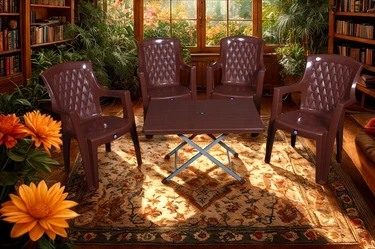 Full Plastic High Back Chair Set with BP-214-s Folding Steel Plastic